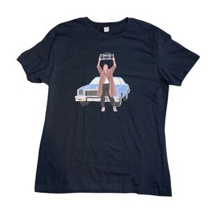 Say Anything Boombox Scene T-Shirt Black Size L John Cusack 1989 Movie Tee